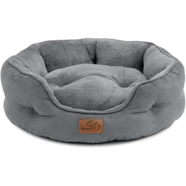 Bedsure Panier pour Chat Lavable, Lit Chat Intérieur, 51x48cm | Panier Petit Chien avec Fond antidérapant, Rond Panier chat moelleux, Gris — Bedsure, noté 4.6/5