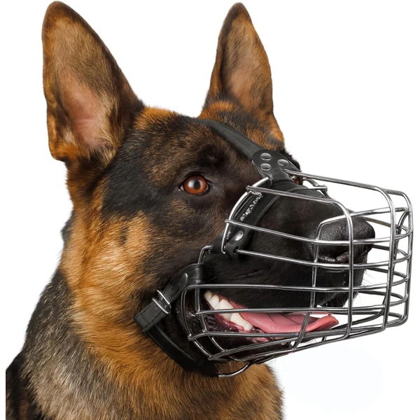 BRONZEDOG Muselière en Fil de Fer pour Chiens de Taille Moyenne et Grande - Panier réglable en métal Durable pour Mordre, mâcher, aboyer (Taille M) — BRONZEDOG, noté 3.9/5