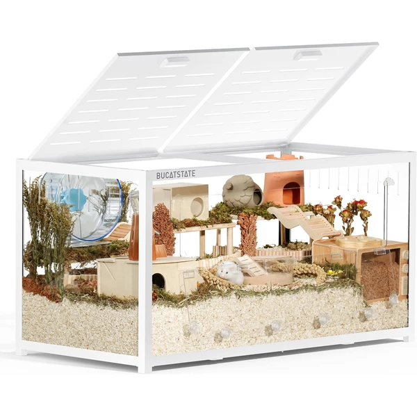 BUCATSTATE Cage pour Hamster 3.0: Grande Cage à Rongeurs 120L x 60W x 62H CM pour Hamster Petits Animaux Rat Gerbille Souris (Blanc) — BUCATSTATE, noté 4.5/5