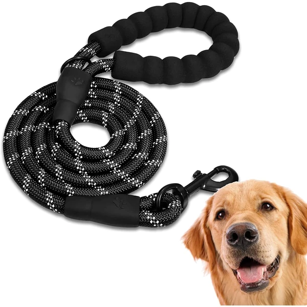 EDIPETS, Laisse Chien, Laisse de Dressage pour Chien, Rembourrée, Poignée Souple, Corde pour Chiots et Petits, Moyens et Grands Chiens, 1,2 et 1,5 mètres. (1.5 M, Noir) — Edipets, noté 4.6/5
