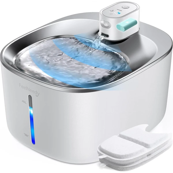 FEELNEEDY 4L Fontaine a Eau Chat sans Fil avec Detecteur de Mouvement | Distributeur pour Chats et Chiens Automatique a Batterie 4000mAh Chargée, Fontaine à Eau pour Chat à Pile Avec 2 Filtre — FEELNEEDY, noté 4.5/5