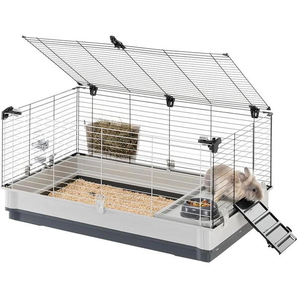 Ferplast Cage pour Lapins, Cochons d'Inde et Petits Animaux KROLIK Large, Maison et Accessoires Inclus — Ferplast, noté 3.7/5