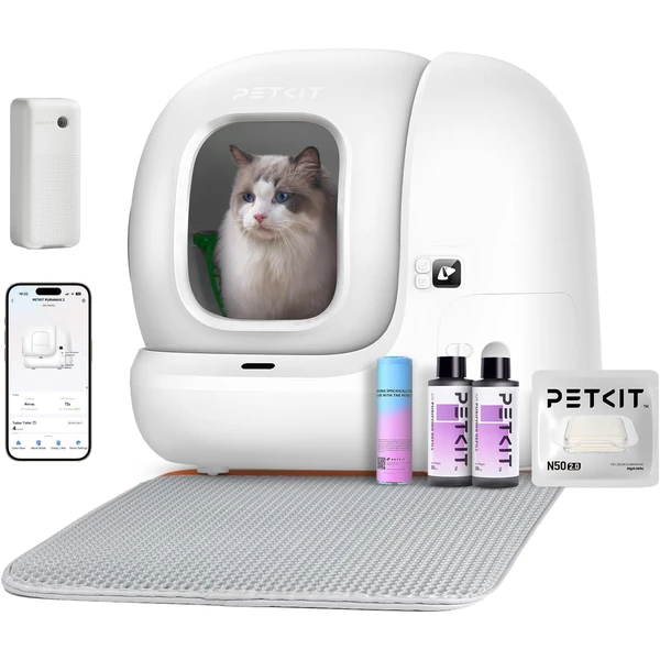PETKIT Pura Max 2 Litiere Chat Autonettoyante, Bac à Litter Automatic Amélioré, Anti-fuites/Pincement/Odeur, xSecure, Contrôle APP, Capacité 76L pour Plusieurs Chats — PETKIT, noté 4.3/5