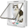 CEESC Grande chatière (Taille extérieure 28cm x 24.9cm), Verrouillage à 4 Voies Chatière pour Chats et Petits Chiens de circonférence <63cm, Facile à Installer et à Utiliser — CEESC, noté 4.6/5