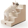 Escaliers pour Chiens à 5 Marches, Beige Escalier Large pour Chats | Base antidérapante, housse amovible et lavable, mousse haute densité 30D, pour lit et canapé, petits chiens et chats, 60CM H — COZY KISS, noté 4.6/5