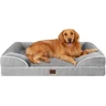 EHEYCIGA Panier Chien Grande Taille XXL, Orthopédique et Lavable, Gris | Mousse Mémoire de Forme & Mousse Alvéolée, Traversin 3 Côtés, Imperméable, Antidérapant, Déhoussable et Lavable, Confortable — EHEYCIGA, noté 4.5/5