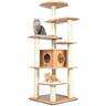GOPLUS Arbre a Chat Bois Solide 6 Niveaux XXL, 87x87x175CM, Brun + Naturel — GOPLUS, noté 4.7/5