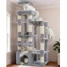 Heybly Arbre À Chat, 180cm De Haut avec Base Stable, Plateforme XL, Grande Maison pour Chat, 2 Hamacs, Meubles pour Chats À Plusieurs Niveaux pour Les Chats du Maine, Gris Clair HCT037W — Heybly, noté 4.6/5