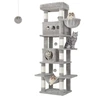 Hzuaneri 170 cm Grand Arbre à Chat, avec Grand Perchoir, Gris Clair | Tour à Chat pour Chats D'intérieur, Tapis Lavable, 2 Niches Chats, 8 Griffoirs, Hamac, Pompons, MS17018LG — Hzuaneri, noté 4.8/5