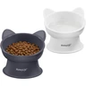 MateeyLife Gamelle Chat Surélevée,Lot de 2 Bols Gamelle Surelevee pour Chat | avec Design Incliné à 15°, Gamelles pour Chats Anti-Fatigue des Moustaches D’intérieur et Petits Chiens, Blanc & Gris — MateeyLife, noté 4.7/5