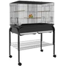 PawHut Grand Cage Oiseaux avec Support roulettes 85 x 49 x 119 cm Noir | Cage Perroquet, Volière Intérieure Extérieure, pour Cacatoès Perruche Canaris Perroquet, Acier — PawHut, noté 4.8/5