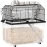 PawHut Cage pour Hamster, Cage pour Hamster avec Rampe, gamelle, Bouteille d'eau, système de tuyaux, 58 x 43 x 57 cm, Noir — PawHut, noté 4.2/5