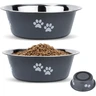 PETTOM Gamelle Chien INOX Antidérapante Lot de 2, Diamètre 17,5cm, Gris | 860ml, Gamelle Eau et Croquette, Convient aux Grands Moyens Petits Chiens — PETTOM, noté 4.5/5