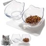 Gamelle pour chat, 2 en 1 Gamelle double 15° Inclinaison antidérapante Gamelle double pour animaux de compagnie, gamelle surélevée pour nourriture pour chats — PIQIUQIU, noté 4.5/5