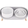 Gamelle Chien Anti-glouton surélevée Set - gamelles céramique avec Support Plastique antidérapant - Bol Alimentation Lente et Bol d’Eau pour Chiens de Petite et Moyenne Taille — PTOBER, noté 4.6/5