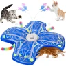 Jouet Interactif pour Chats d'Intérieur, [Nouvelle Version Améliorée] Jouet Rechargeable pour Chaton à Activation Tactile avec Jeu de Cache-Cache et Élément Virevoltant (Bleu) — Qraxond, noté 4.4/5