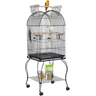 Yaheetech Cage Oiseau avec Toit Ouvert Voliere Oiseaux Intérieur roulante sur roulettes avec Support Détachable pour Perruche Canaries Mandarin 59 x 59 x 150 cm Noir — Yaheetech, noté 4.3/5