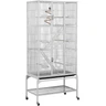 Yaheetech Cage Oiseaux Cage Perroquet Volière Oiseaux Intérieur pour Perruche Calopsitte Conure Canaris avec Pied sur Roulette 77x 46x175,5cm Blanc — Yaheetech, noté 4.7/5