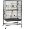 Yaheetech Grande Cage Oiseaux sur roulettes 79x52x132 cm Noir | Pour Canaries Perroquet Cacatoès, 2 étages, métal revêtement, grille hygiénique, plateau coulissant imperméable, roulettes 360° — Yaheetech, noté 4.6/5