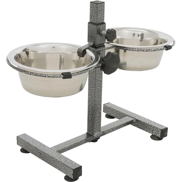 TRIXIE Bar pour chien réglable en hauteur avec 2 gamelles en inox - Structure métallique - Blocage de la gamelle - Pieds en caoutchouc réglables et antidérapants - Capacité de chaque 0,75 ml - 24920 — TRIXIE, noté 4.3/5