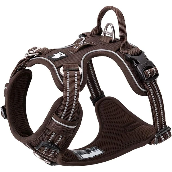TRUE LOVE Harnais pour Chien No Pull Nylon Souple Réfléchissant Réglable pour Petit Grand Animal Domestique TLH56512(XS, Marron) — TRUE LOVE, noté 4.6/5